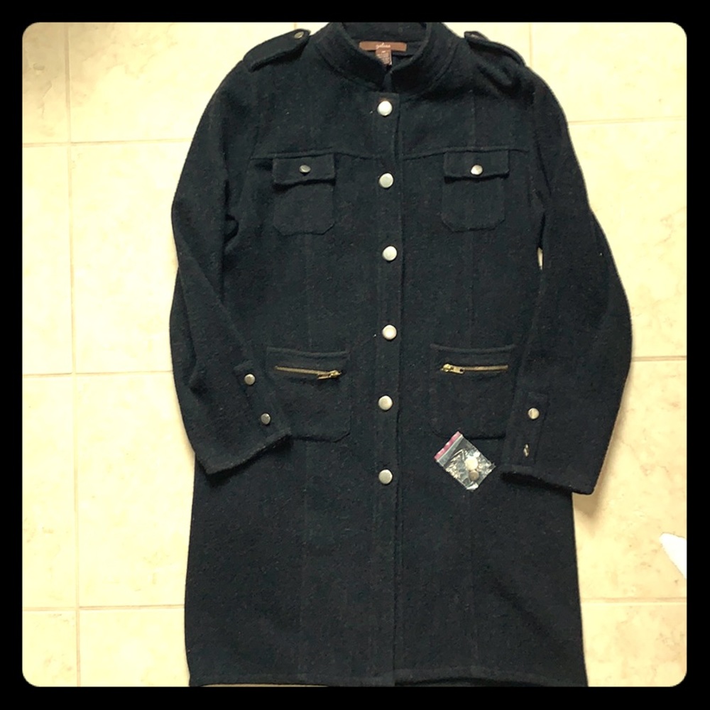 Charcoal Gray Wool Carcoat